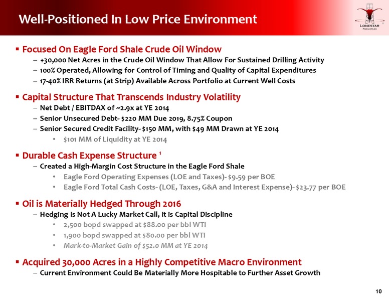 FEBRUARY 2015 INVESTOR PRESENTATION – Lonestar Resources Ltd. – slide 9