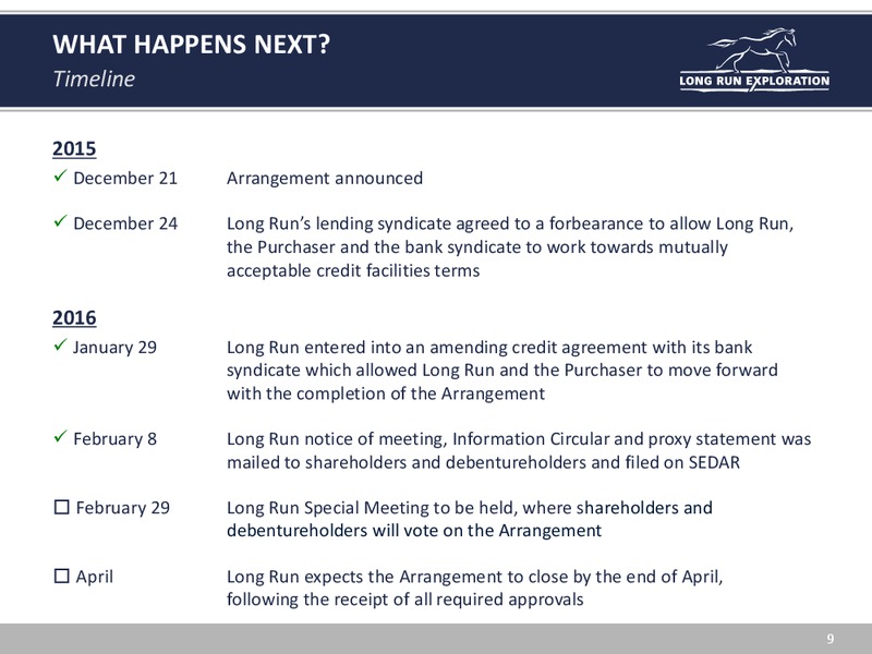 February 2016 Investor Presentation – Long Run Exploration Ltd. – slide 9