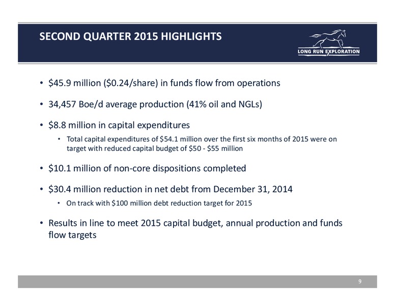 August 2015 Investor Presentation – Long Run Exploration Ltd. – slide 9
