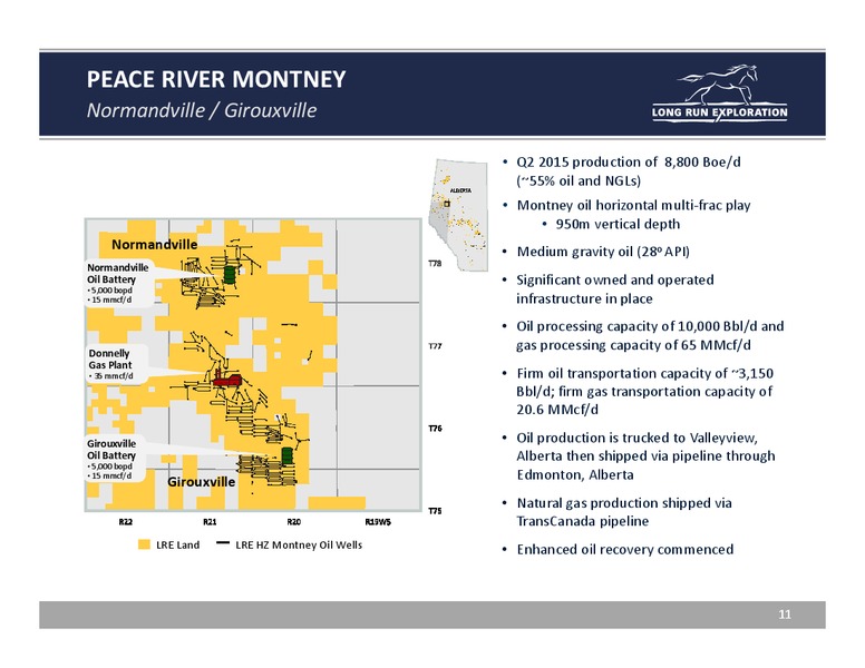 August 2015 Investor Presentation – Long Run Exploration Ltd. – slide 11