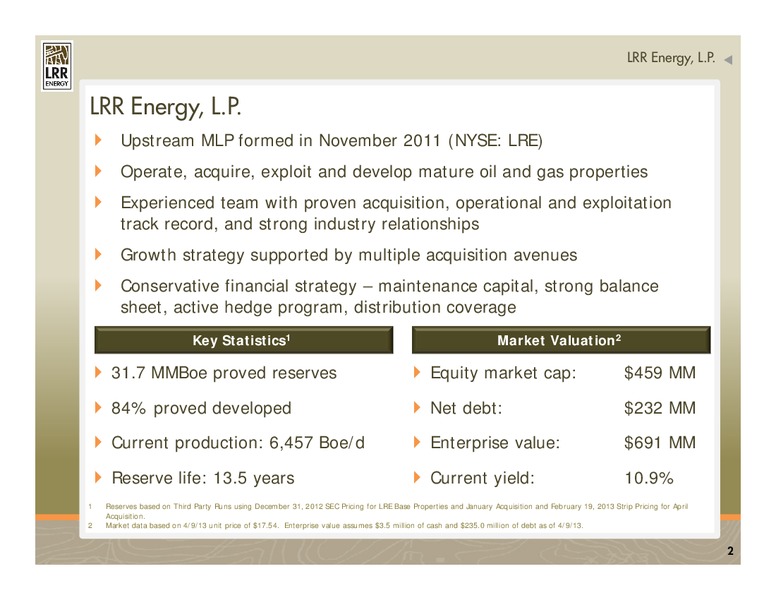 IPAA OGIS NEW YORK – LRR Energy LP – slide 2