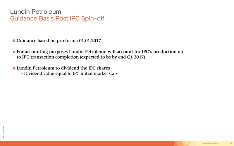 Capital Markets Day – Lundin Petroleum – slide 33