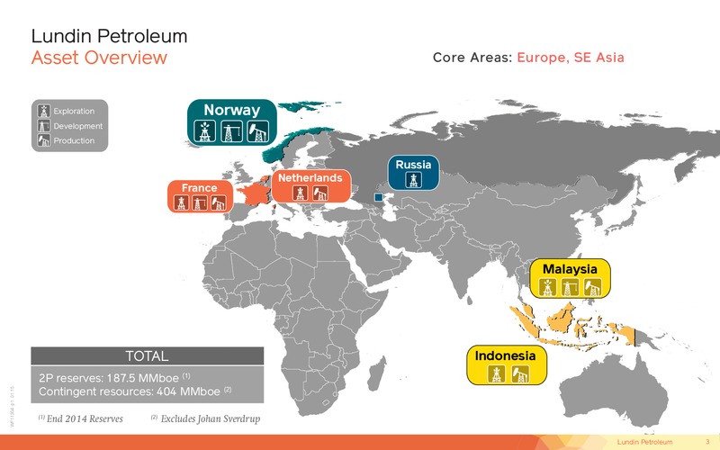 JUNE 2015 CORPORATE PRESENTATION – Lundin Petroleum – slide 3