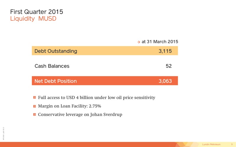 JUNE 2015 CORPORATE PRESENTATION – Lundin Petroleum – slide 5