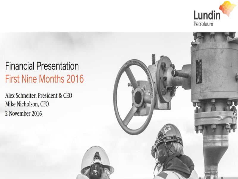 Q3 2016 Results – Lundin Petroleum – slide 1