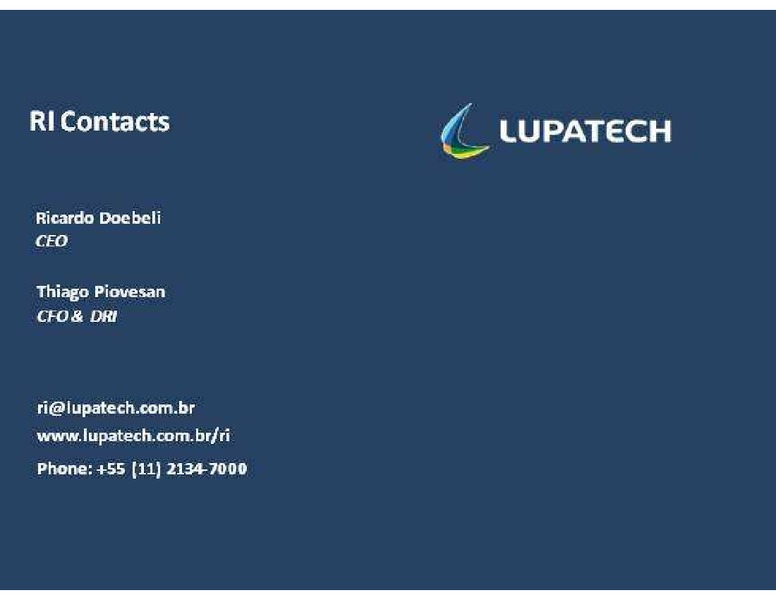 Q4 2013 RESULTS – Lupatech S.A – slide 19
