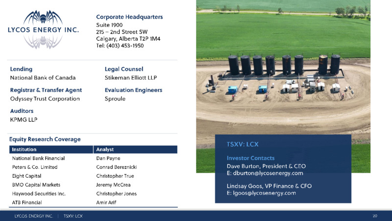 August 2024 Presentation – Lycos Energy – slide 20