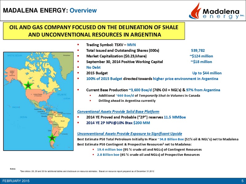 Investor Presentation – Madalena Energy Inc. – slide 4