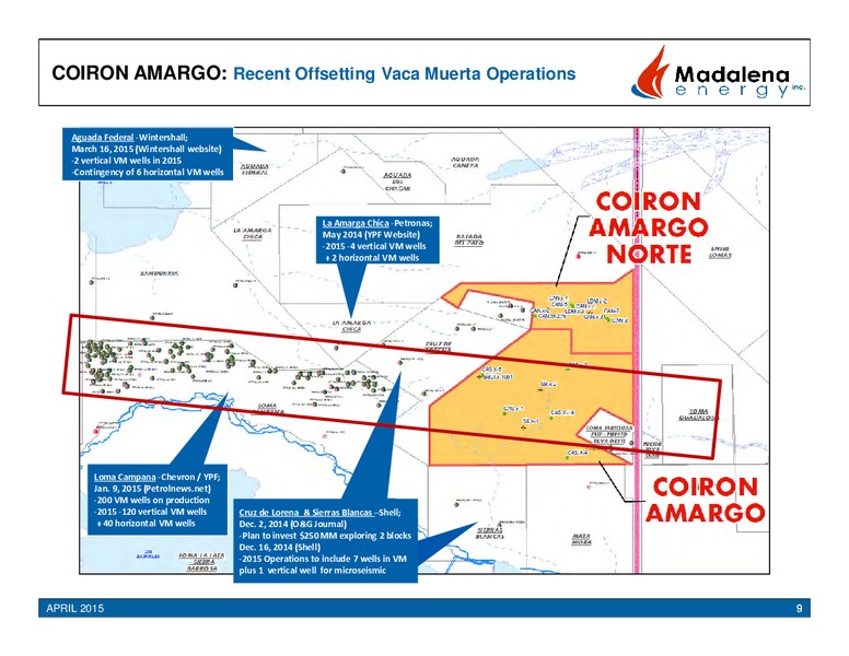 CORPORATE PRESENTATION APRIL 2015 – Madalena Energy Inc. – slide 8