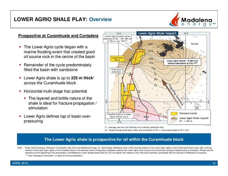 CORPORATE PRESENTATION APRIL 2015 – Madalena Energy Inc. – slide 11