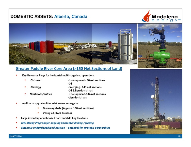 Investor Presentation – Madalena Energy Inc. – slide 16