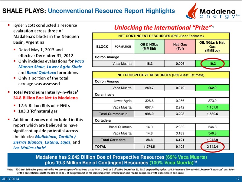 2014 Annual General Meeting Presentation – Madalena Energy Inc. – slide 15