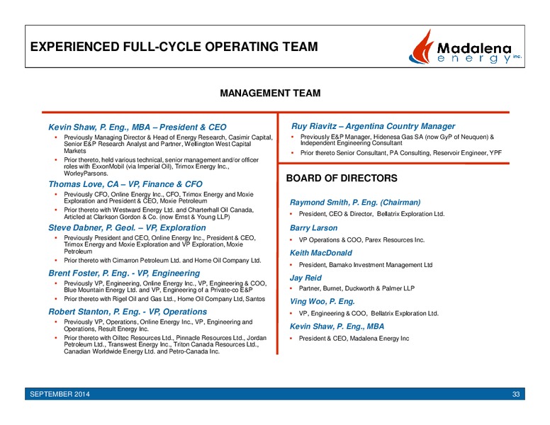 Corporate Presentation – Madalena Energy Inc. – slide 31