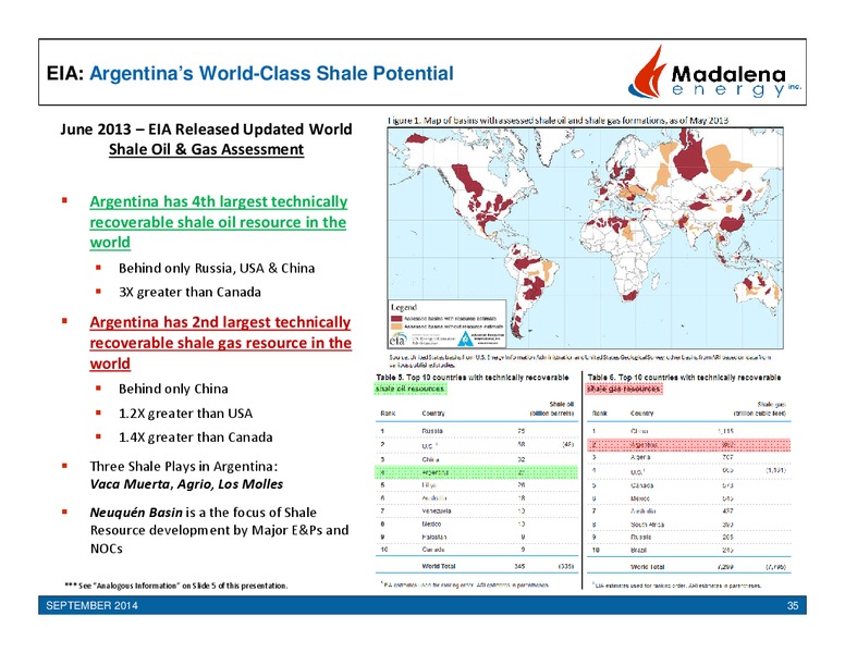 Investor Presentation – Madalena Energy Inc. – slide 33
