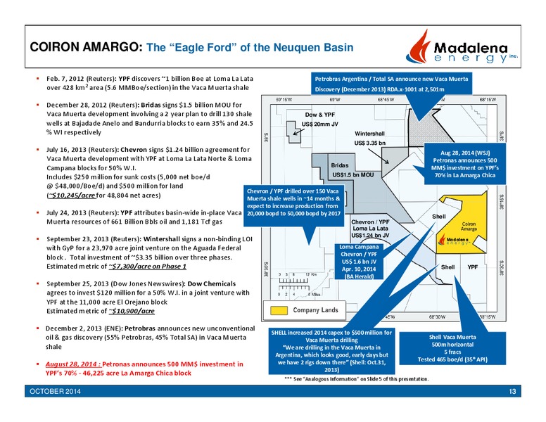 Corporate Presentation – Madalena Energy Inc. – slide 13