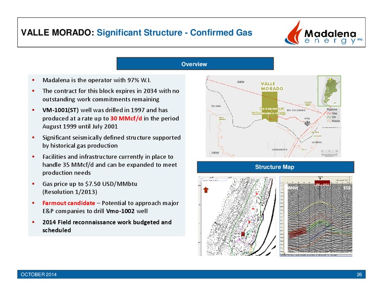 Corporate Presentation – Madalena Energy Inc. – slide 26