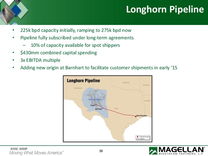 Credit Suisse MLP and Energy Logistics Conference – Magellan Midstream Partners Lp – slide 9