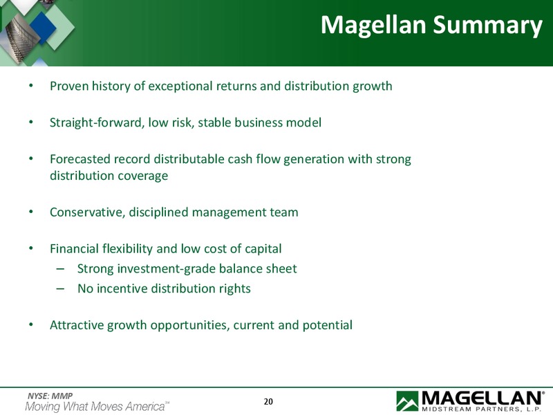 Credit Suisse MLP and Energy Logistics Conference – Magellan Midstream Partners Lp – slide 19