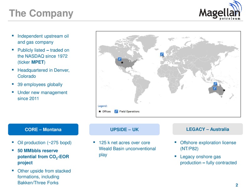 SIDOTI SEMI ANNUAL MICROCAP CONFERENCE – Magellan Petroleum Corp – slide 2