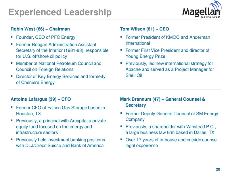 IPAA OGIS NEW YORK – Magellan Petroleum Corp – slide 20