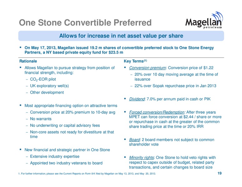 Investor Presentation – Magellan Petroleum Corp – slide 19