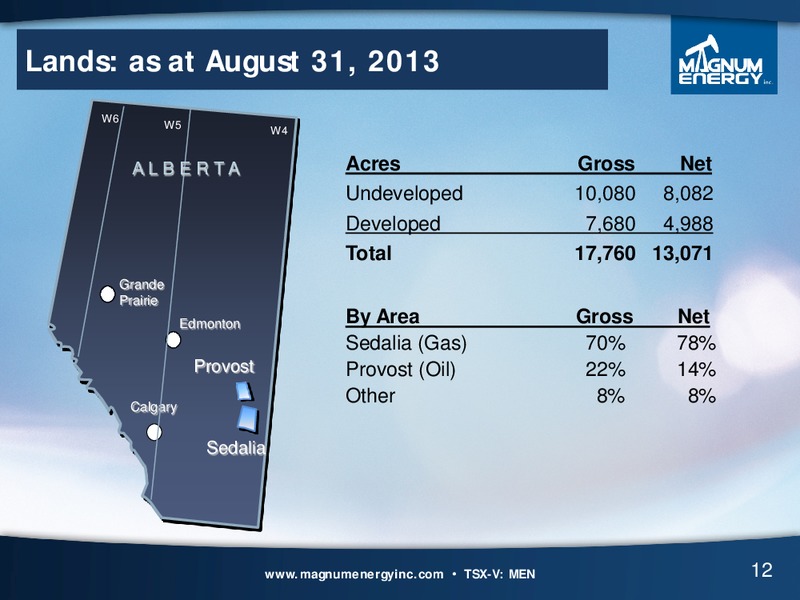 Corporate Presentation – Magnum Energy Inc. – slide 12