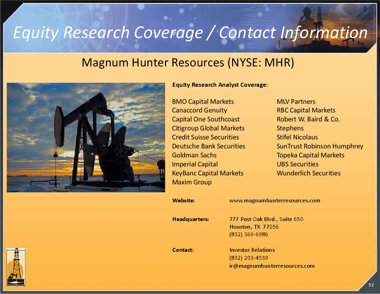 DUG East – Magnum Hunter Resources Corp. – slide 52