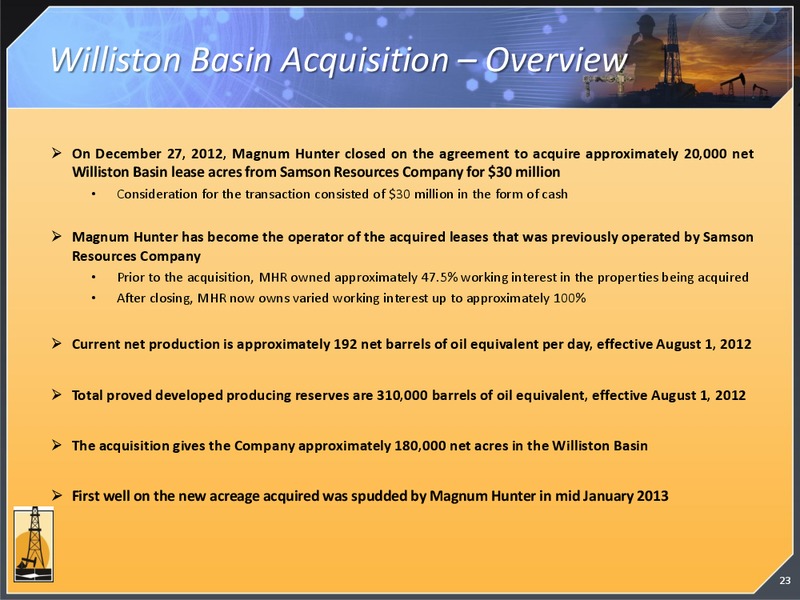 CORPORATE PRESENTATION – Magnum Hunter Resources Corp. – slide 24