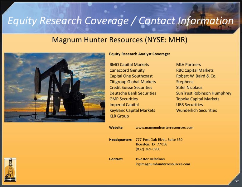 INVESTOR PRESENTATION – Magnum Hunter Resources Corp. – slide 53