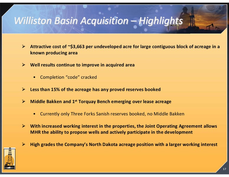 MAY 2012 CORPORATE PRESENTATION – Magnum Hunter Resources Corp. – slide 17