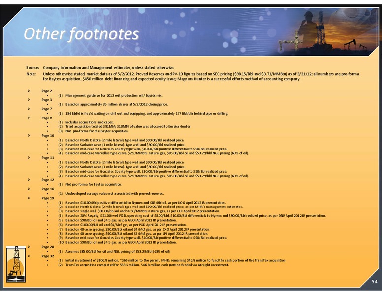 MAY 2012 CORPORATE PRESENTATION – Magnum Hunter Resources Corp. – slide 54