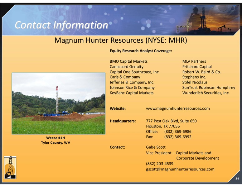 MAY 2012 CORPORATE PRESENTATION – Magnum Hunter Resources Corp. – slide 56