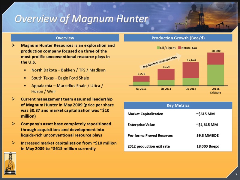2012 CITI GLOBAL ENERGY CONFERENCE – Magnum Hunter Resources Corp. – slide 2