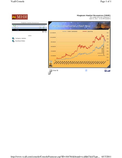 THE LONDON OIL & GAS CONFERENCE – Magnum Hunter Resources Corp. – slide 50