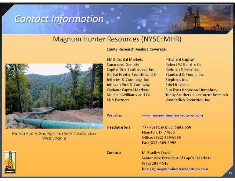 GLOBAL HUNTER SECURITIES CONFERENCE – Magnum Hunter Resources Corp. – slide 66
