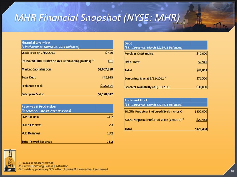 JULY 2011 ANALYST MEETING – Magnum Hunter Resources Corp. – slide 80