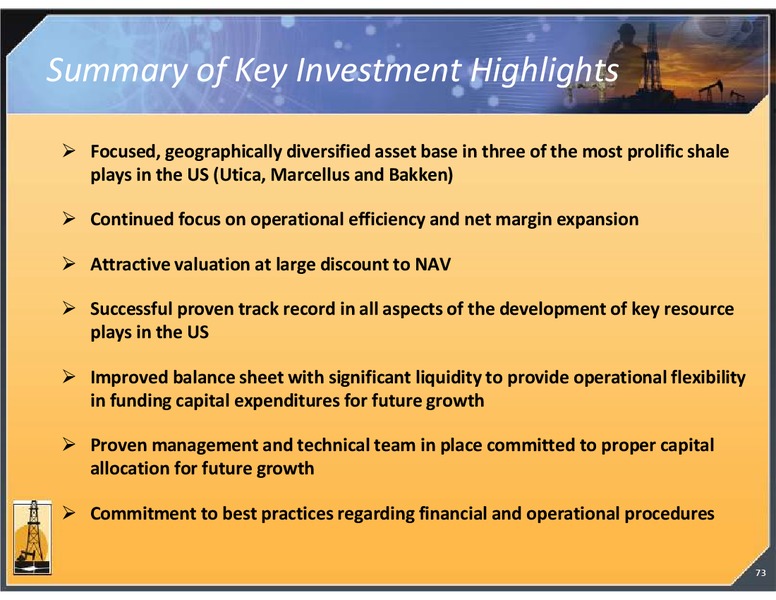 4TH ANNUAL RESEARCH ANALYST MEETING – Magnum Hunter Resources Corp. – slide 73