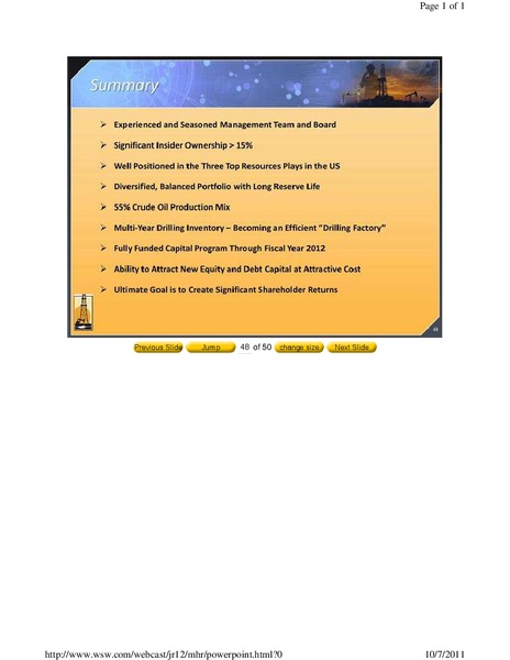 JOHNSON RICE ENERGY CONFERENCE – Magnum Hunter Resources Corp. – slide 48