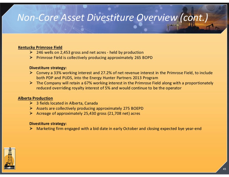INVESTOR PRESENTATION – Magnum Hunter Resources Corp. – slide 45