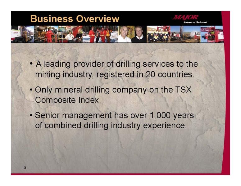 INVESTOR PRESENTAITON – Major Drilling – slide 4