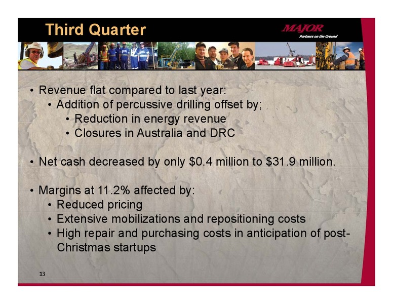 INVESTOR PRESENTAITON – Major Drilling – slide 12