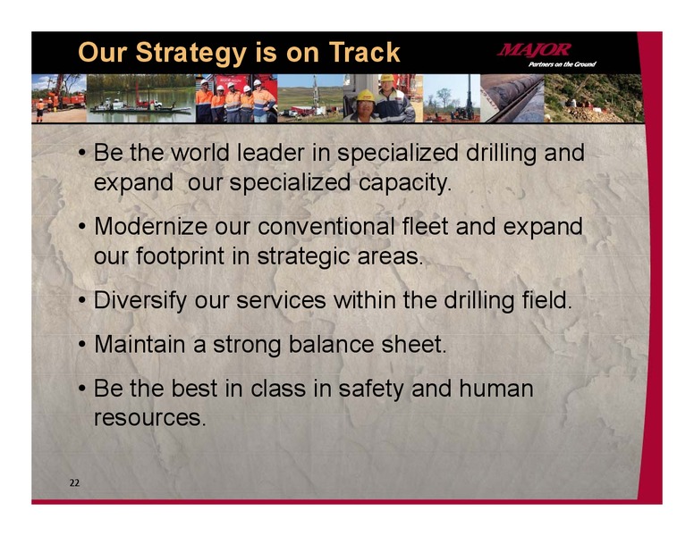 INVESTOR PRESENTAITON – Major Drilling – slide 21