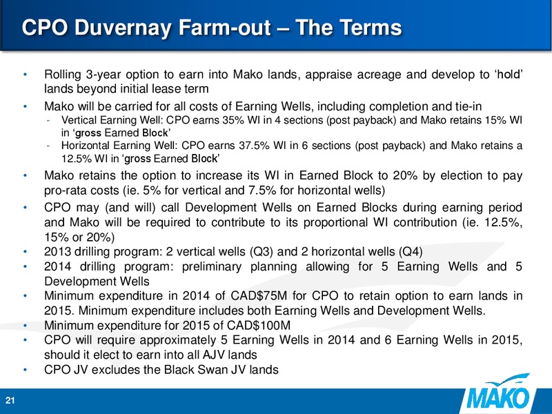 Excellence in Oil & Gas Conference – Mako Hydrocarbons Ltd. – slide 19