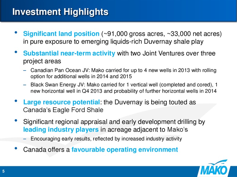 Excellence in Oil & Gas Conference – Mako Hydrocarbons Ltd. – slide 4
