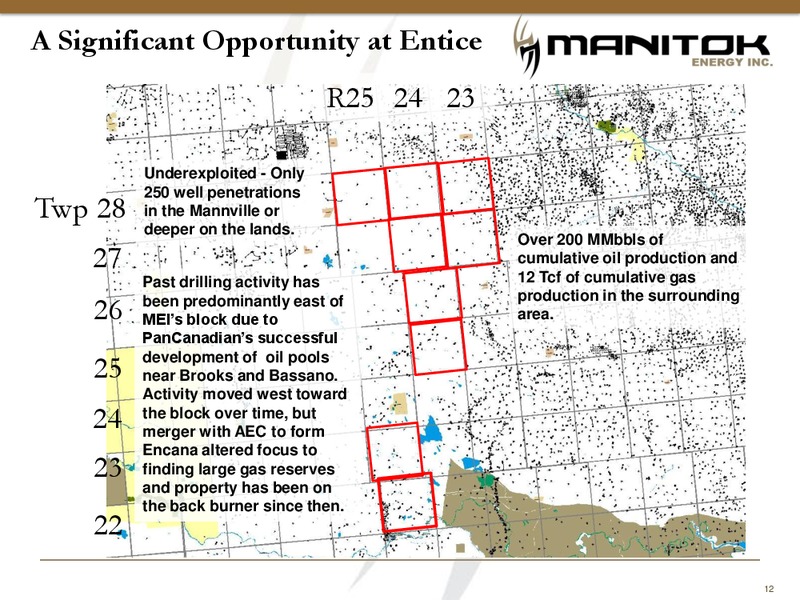 CORPORATE PRESENTATION – Manitok Energy Inc. – slide 10