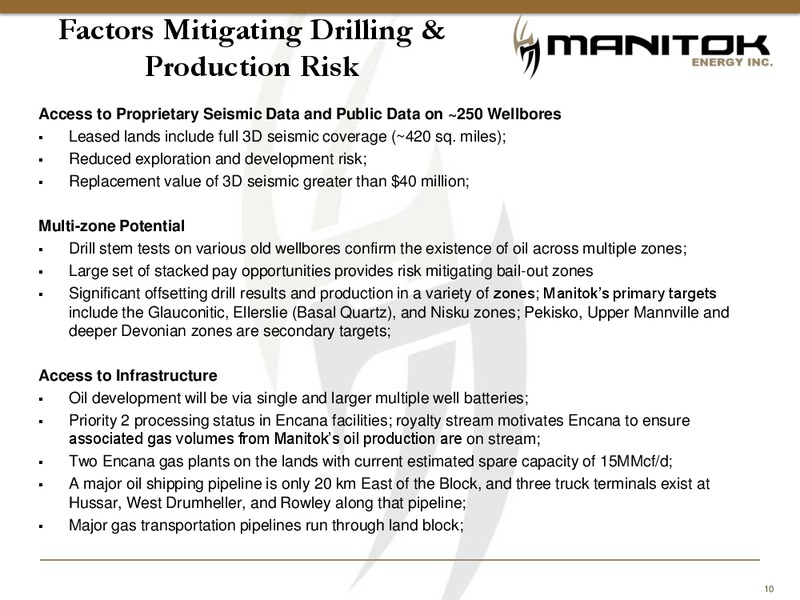 Manitok Corporate Presentation – Manitok Energy Inc. – slide 8