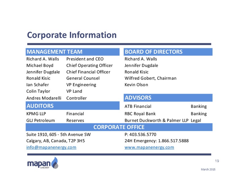 MARCH 2015 INVESTOR PRESENTATION – Mapan Energy Ltd – slide 17