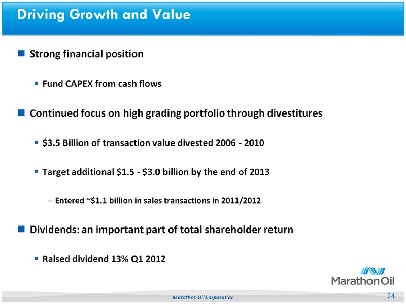 Goldman Sachs Global Energy Conference – Marathon Oil Corp – slide 23