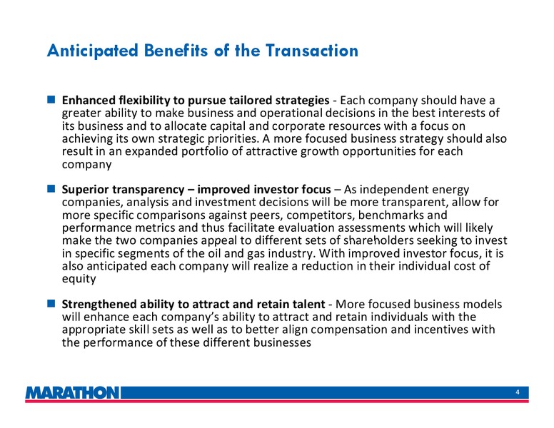 INVESTOR PRESENTATION – Marathon Oil Corp – slide 3