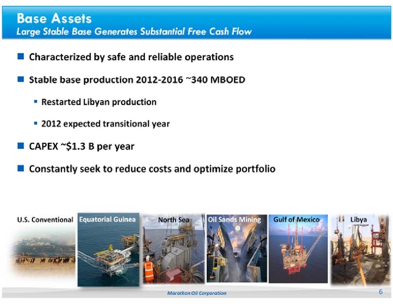 CREDIT SUISSE 2012 ENERGY SUMMIT – Marathon Oil Corp – slide 6